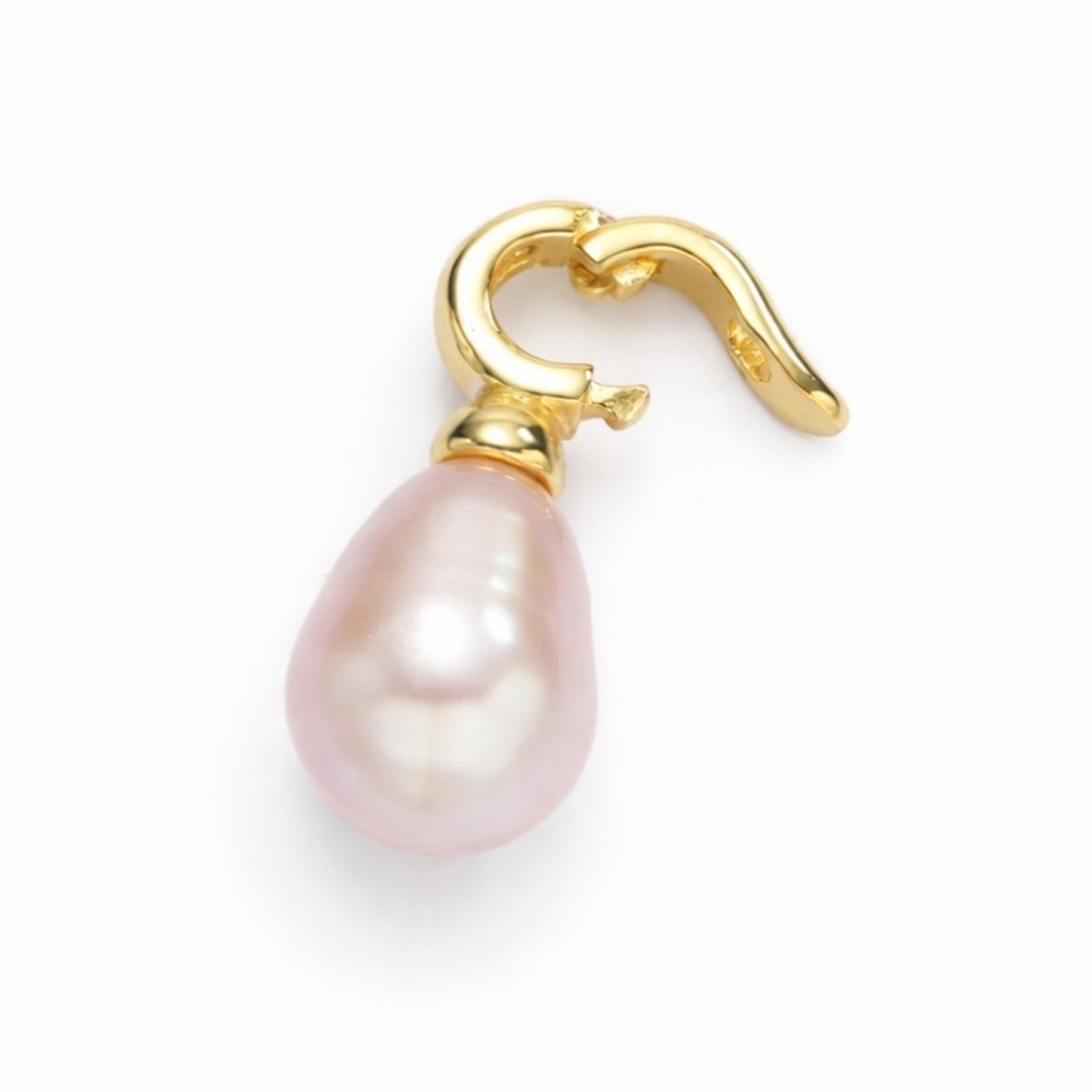 18K Gold Plated Pearl Drop Necklace – Blush Pink Freshwater Pearl - Picture 6 of 6